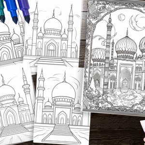 140 Mosque Coloring Pages for All Ages Intricate Designs, Printable ...