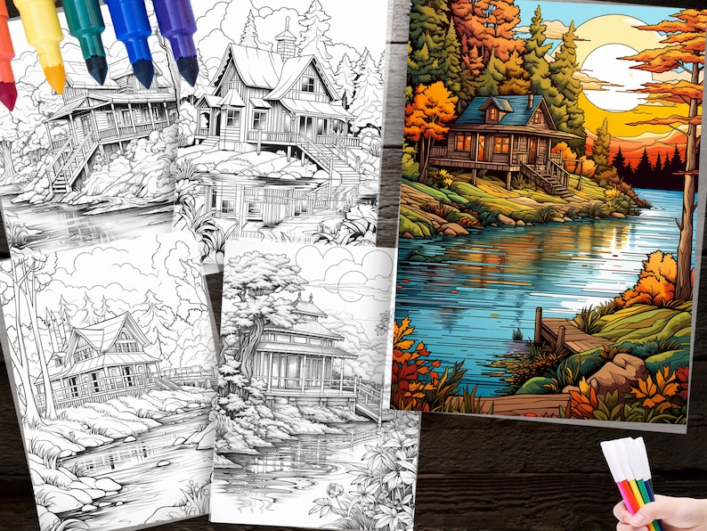 120 Lake House Coloring Pages Relaxing Scenes for Your Artistic Escape