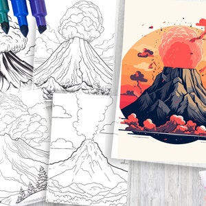 Volcano Erupts Coloring Pages | 70 Fun Educational Sheets (PDF Pattern ...