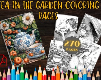 Puede incluir: Una colección de 270 páginas para colorear con el tema del té en un jardín. Las páginas incluyen ilustraciones de tazas de té, teteras, flores y personas disfrutando del té en un jardín. Las páginas están impresas en papel de alta calidad y son perfectas para adultos y niños.