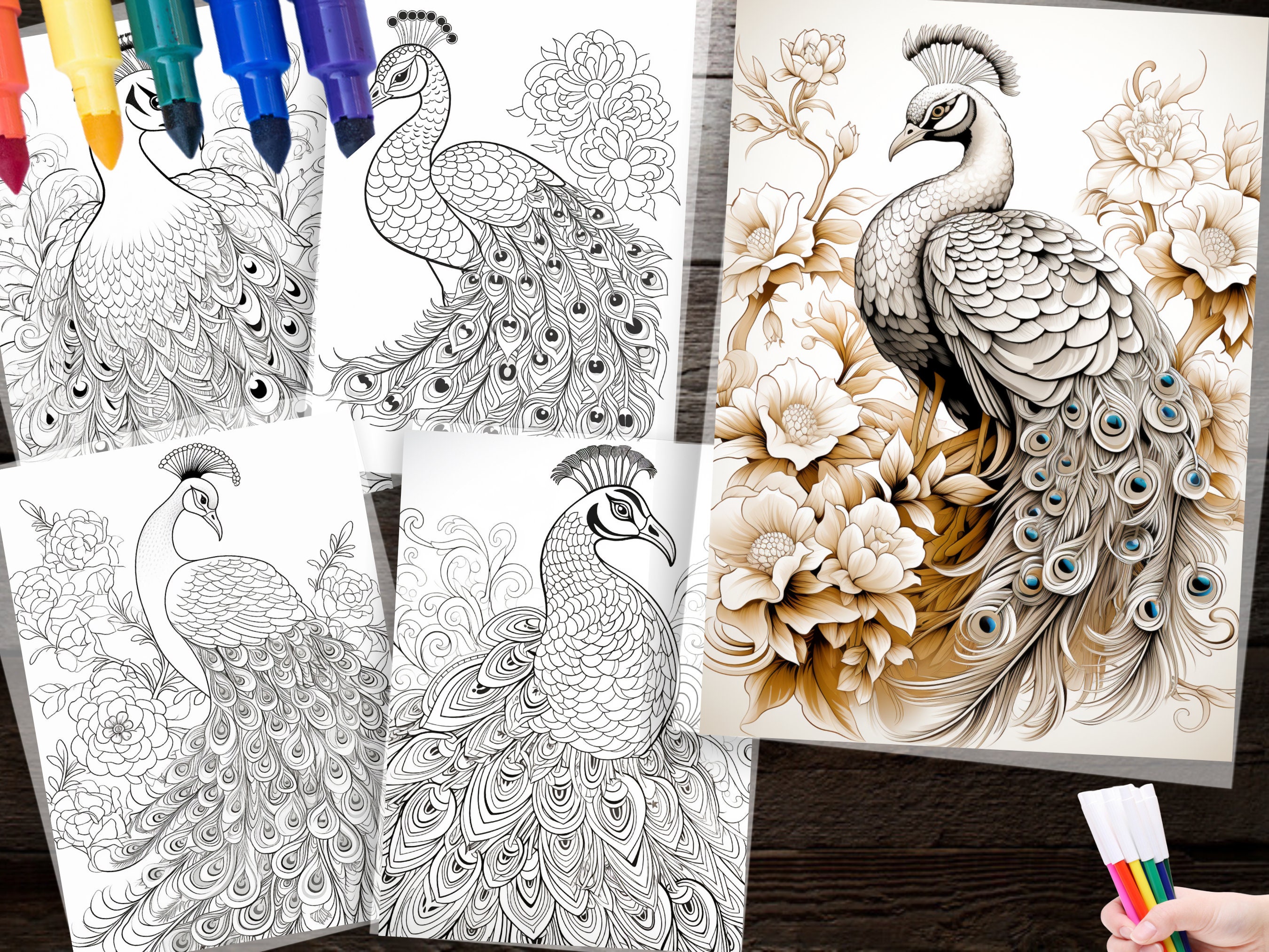 150 Peacock Coloring Pages – Detailed Designs for Adults & Kids (PDF ...