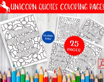 Unicorn Quotes Coloring Pages – 25 Whimsical Designs (PDF)