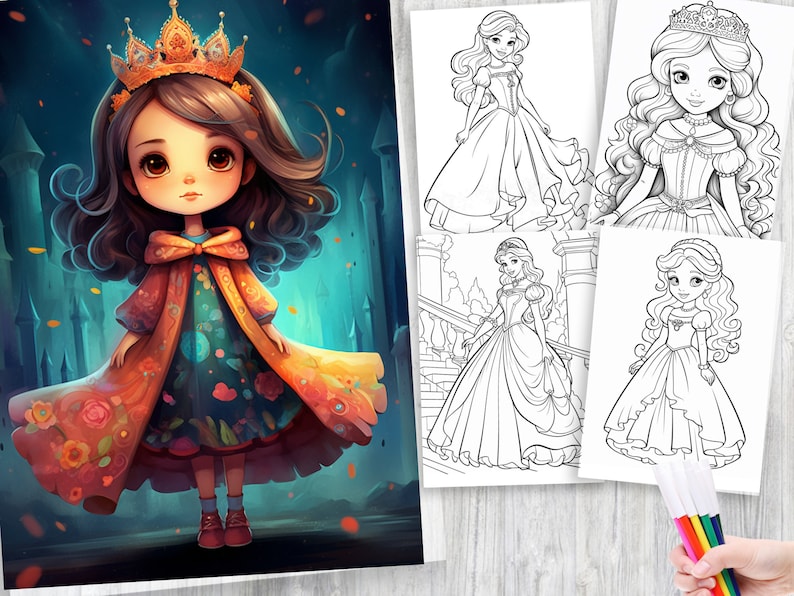 140 Printable Cute Princess Coloring Pages for Kids Girl Coloring Pages ...