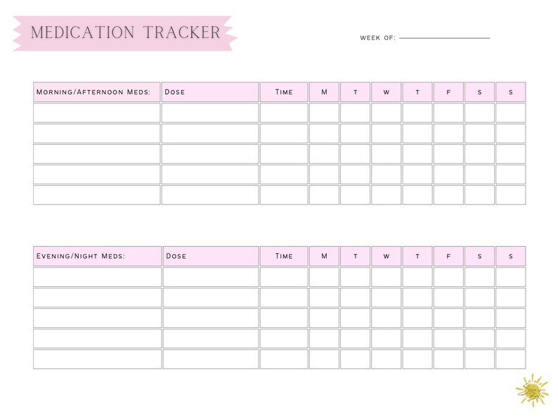 Weekly Medication Tracker - Etsy