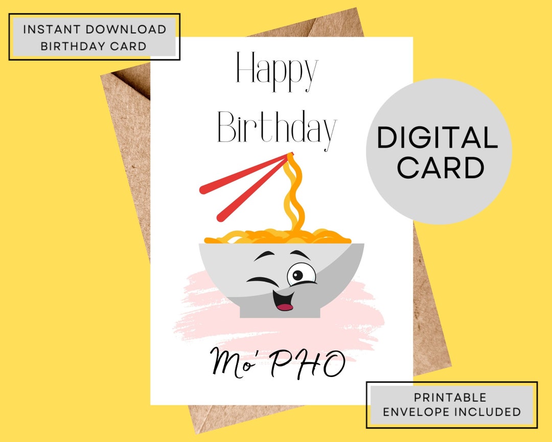 Printable Birthday Card, Downloadable Birthday Card, Instant Download ...
