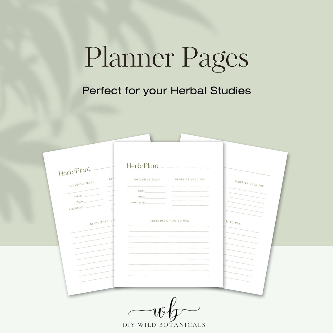 Herbal Worksheet Herbal Form Botanical Worksheet Digital - Etsy