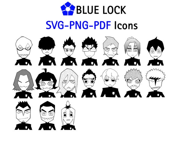 Blue Lock Anime Icons SVG Isagi Yoichi Blue Lock Digital Files 