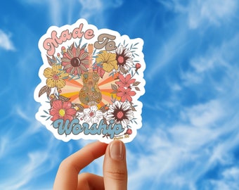 Made To Worship Sticker: Christian Faith Decal, Laptop/Water Bottle