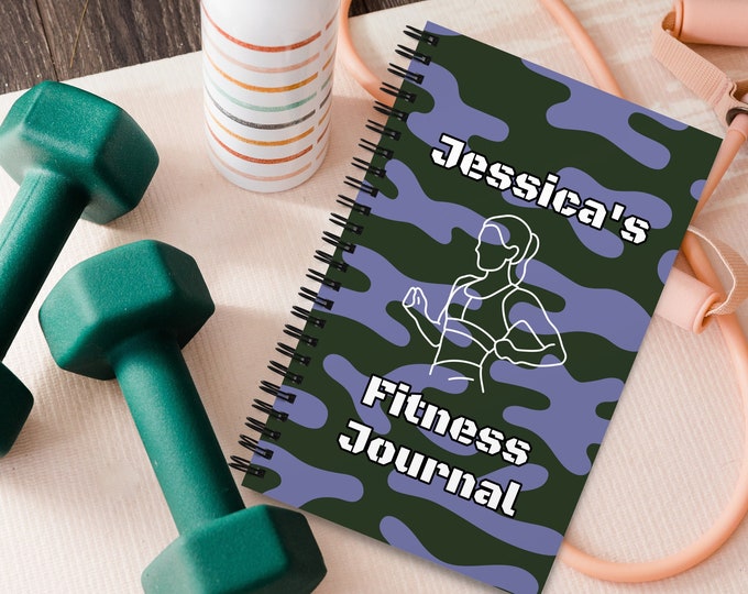 Personalized Fitness Journal Cute Fitness Planner 2024 Workout Tracker Custom Notebook Health and Fitness Journal Goal Tracker Fitness Diary
