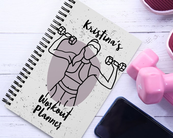 Custom Workout Planner Strength Training Log Cute Planner Gym Tracker Weight Lifting Journal Workout Diary Personalized Fitness Gifts 2024