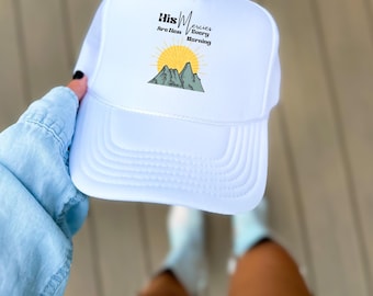 Christian Trucker Hat: His Mercies Are New, Bible Verse Faith-pet