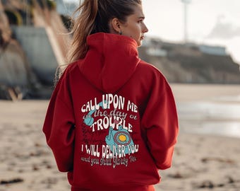 Retro Christian Hoodie - Psalms 50:15 Bible Verse Sweatshirt
