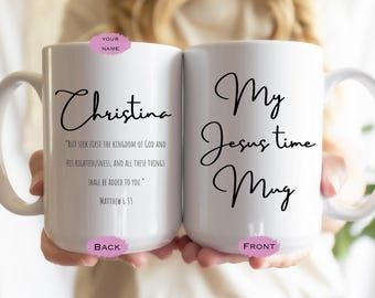 Personalized Christian Coffee Mug: Bible Verse Scripture Mug