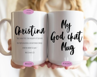 Taza cristiana personalizada: Mi Dios, regalo con versículo bíblico