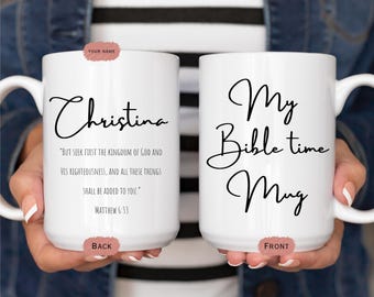 Tazza da caffè personalizzata con versetto della Bibbia: regalo cristiano