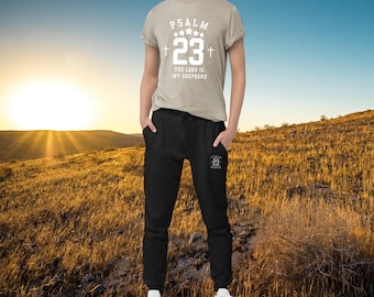 Psalm 23 Christian Sweatpants, Embroidered Joggers, Tracksuit, Loungewear, Trendy Christian Clothing