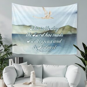 Christian Nature Wall Art, Bible Verse Wall Tapestry, Faith Tapestries, Large Scripture Wall Art, Christian Home Decor, Jesus Tapestry