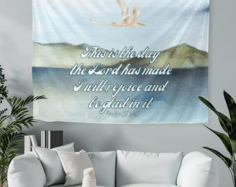 Christian Nature Wall Art, Bible Verse Wall Tapestry, Faith Tapestries, Large Scripture Wall Art, Christian Home Decor, Jesus Tapestry
