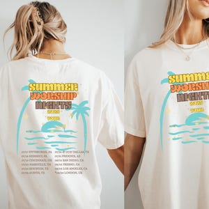 Summer Worship Nights Shirt, Faith Apparel, Christian Comfort Colors Tee