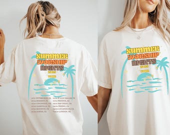 Summer Worship Nights Shirt, Faith Apparel, Christian Comfort Colors Tee