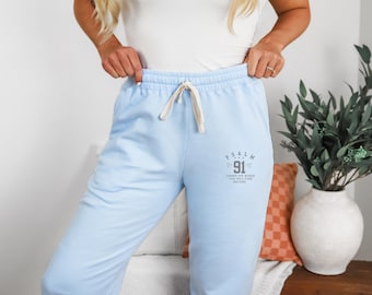 Broderade Psalm 91-mjukisbyxor, Jesus-mjukisbyxor, kristna loungewear i komfortfärger