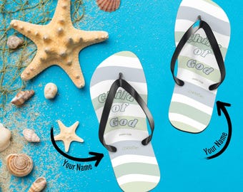 Gepersonaliseerde christelijke teenslippers: sandalen met bijbeltekst, zomerstrandkleding