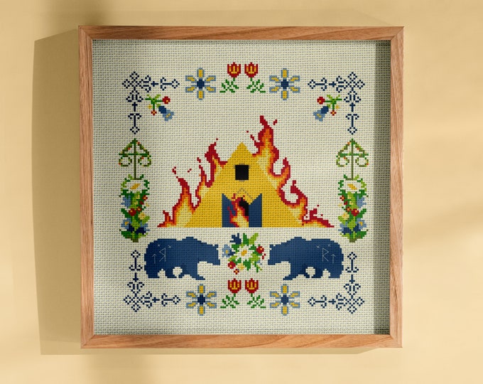 Howl's Meltdown Cross Stitch Studio Ghibli Moving Castle Pattern ...