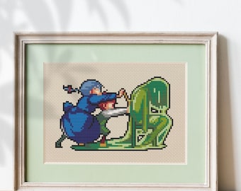 Howl's Meltdown Cross Stitch Studio Ghibli Moving Castle Pattern Embroidery Stitching Guide