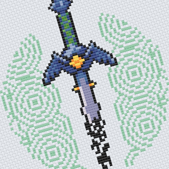 Master Sword Zelda Cross Stitch Pattern TOTK Gamer Cross Stitching