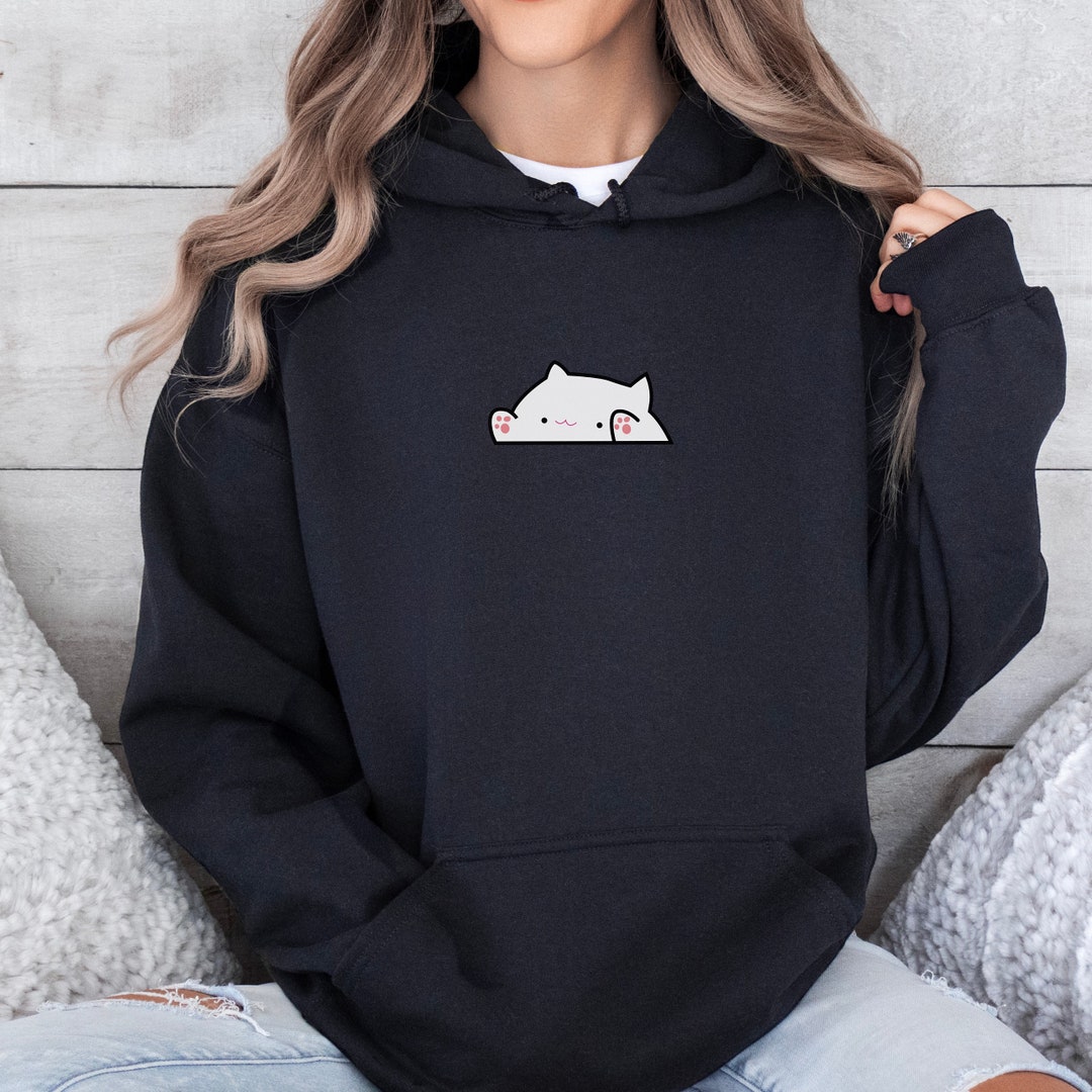 Meme Cat Hoodie Cute Music Cat Hooded Sweatshirt Cat Lover Etsy