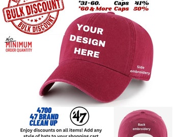 Customizing 47 Brand 4700 Hats - Embroidered Unstructured Hat, 4700 – 47 Brand – Clean Up