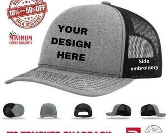 Custom Embroidery Richardson 112 Trucker Hat: Personalized Snapback