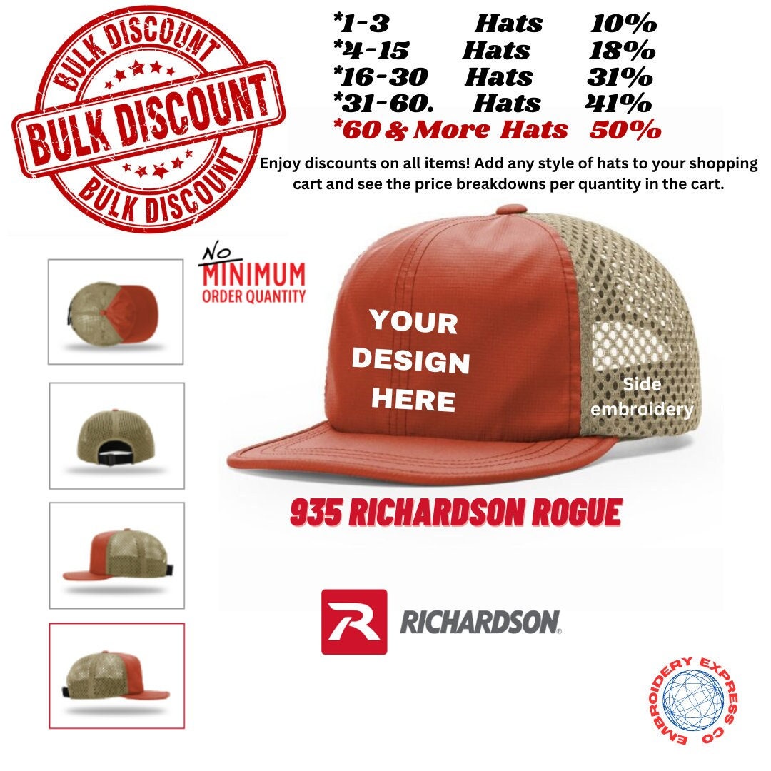 Custom Embroidered Richardson Rogue 935 Hat: Five-Panel Snapback