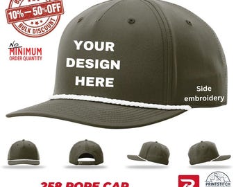 Custom Embroidery Rope Cap: Richardson 258 Five Panel