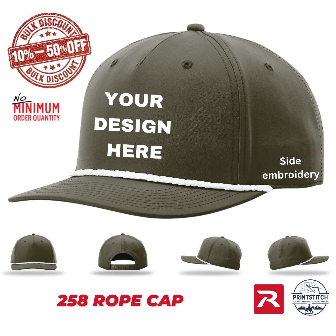 Custom Embroidery Rope Cap: Richardson 258 Five Panel - Etsy