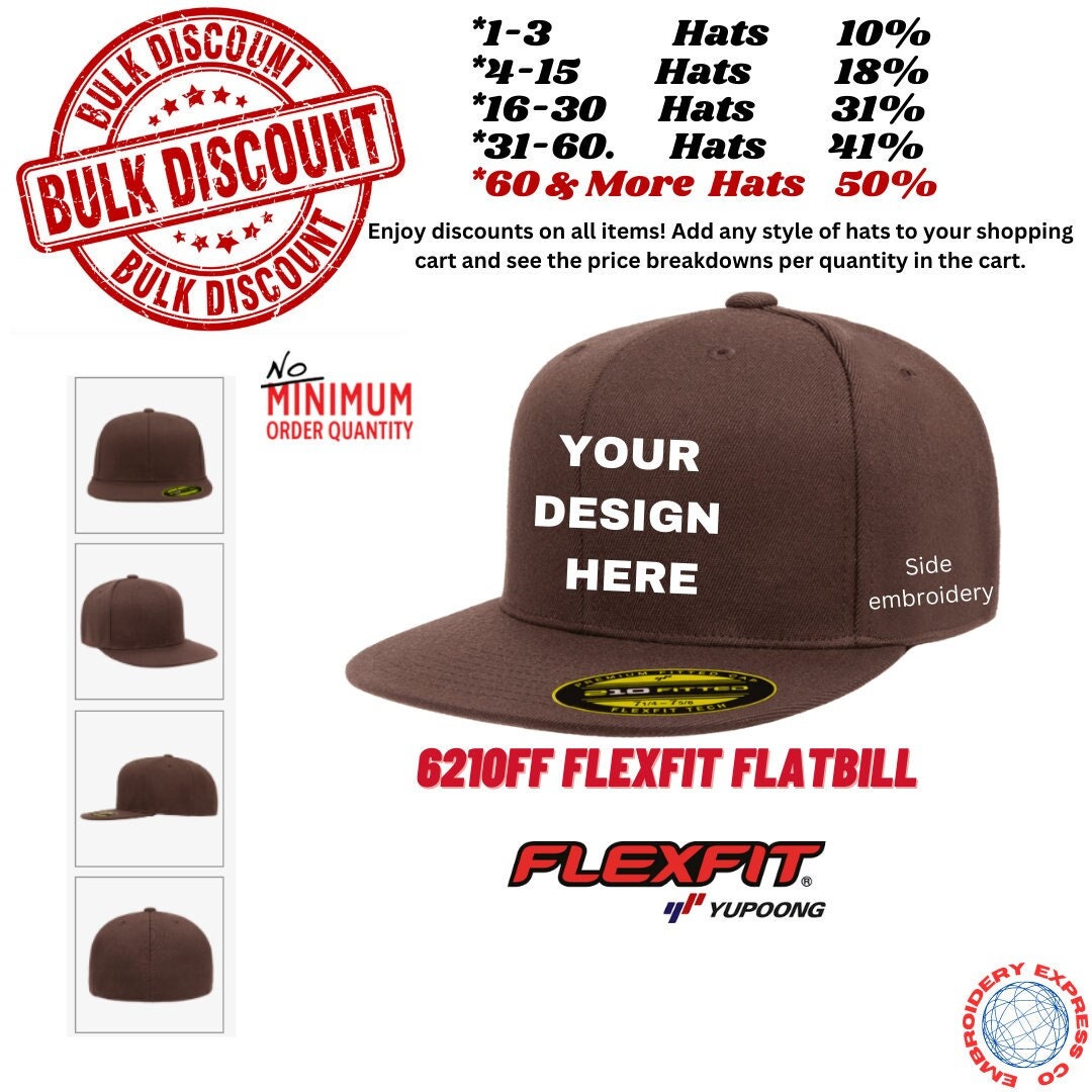 Flat bill fitted hats wholesale hotsell