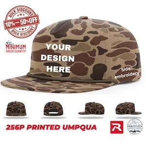 Custom Embroidered Camo Rope Hat: Richardson 256P Five-Panel