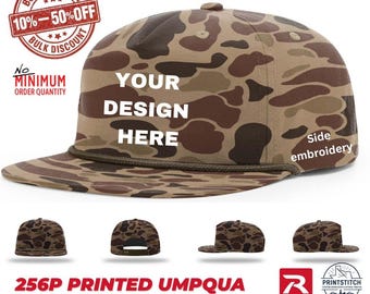 Custom Embroidered Camo Rope Hat: Richardson 256P Five-Panel