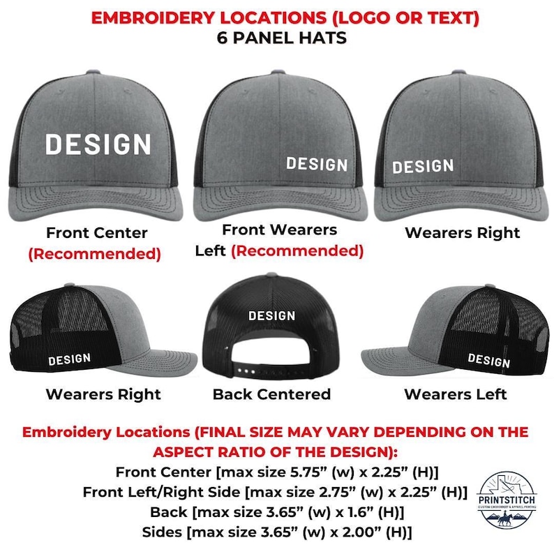 112 richarfson hats- emrboidery locations- custom embroidery