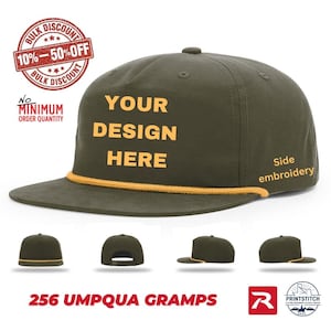 Custom Embroidery Umpqua Snapback Rope Hats: Richardson 256 Five-Panel