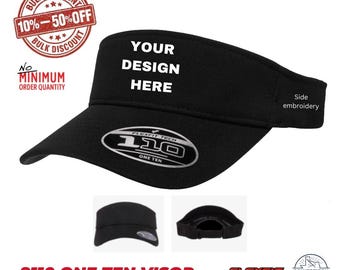 Custom Embroidered Flexfit Visor: Personalized 8110 One Ten
