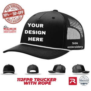 Custom Embroidered Richardson 112FPR Trucker Hat with Rope