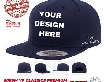 Custom Embroidery Flat Bill Snapback, Personalized Hat