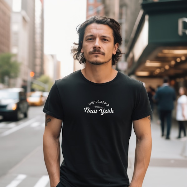 New York Shirt, Brooklyn Shirt, The Big Apple Shirt, Weißes Shirt, Schwarzes Shirt, Unisex Shirt, USA, Sommer Shirt, Urlaub Shirt