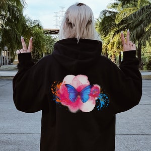 White butterfly hoodie