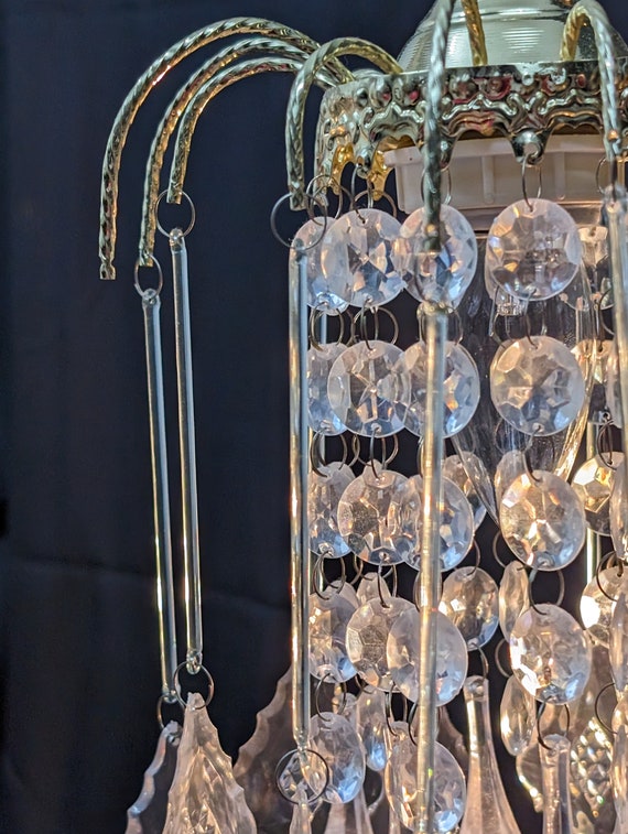 Silver and Pink Faux Crystal Dual Light Hanging Wall Sconce Silver and Pink Faux Crystal Dual Light Hanging Wall Sconce