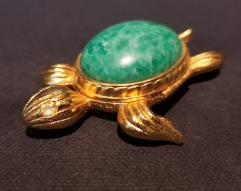 Vintage 1970"s Avon Turtle gold and perfume glace