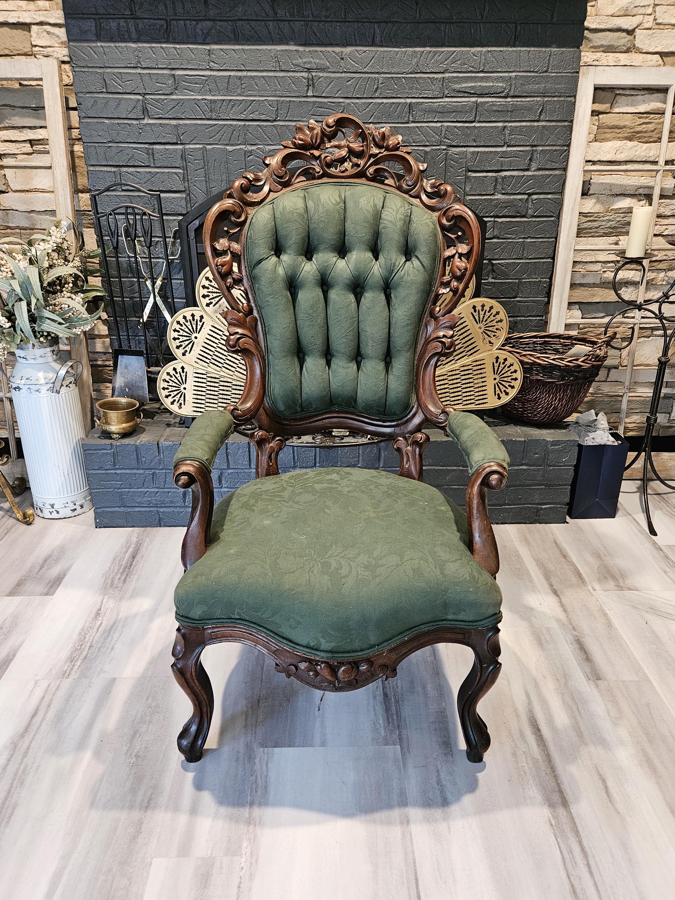Early 1900's Solid Mahogany Victorian High Back Chair. - Etsy