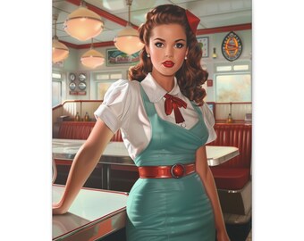 アメリカンダイナー ウェイトレス 等身大 フィギュア　店頭用　50'sビンテージ il_340x270.6118045216_1213.jpg