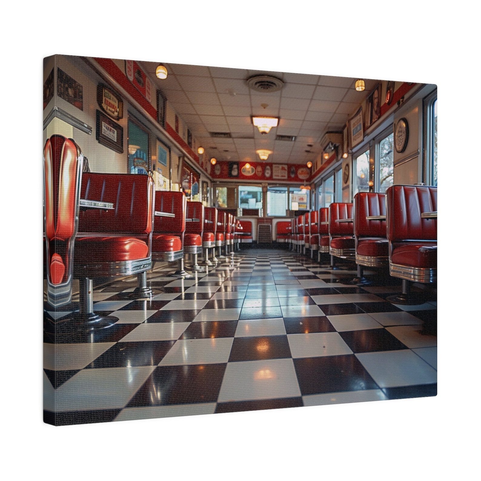 Vintage Diner Canvas Print – 1950s American Diner Decor - Etsy